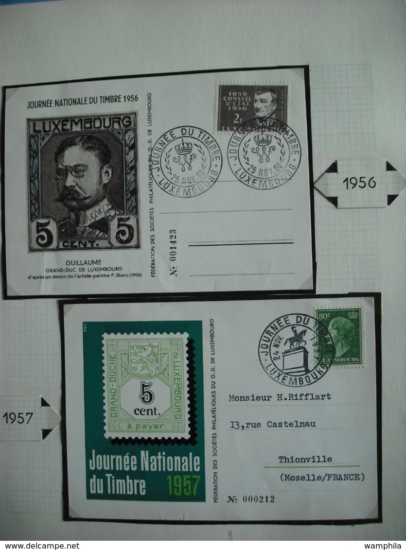 Luxembourg un lot de timbres neufs et oblitérés et lettres (Journée du timbre de 1939/1981)plus deux documents.