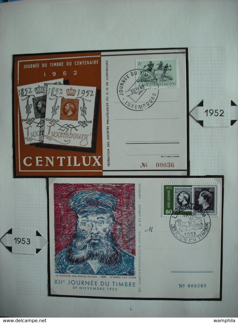 Luxembourg un lot de timbres neufs et oblitérés et lettres (Journée du timbre de 1939/1981)plus deux documents.