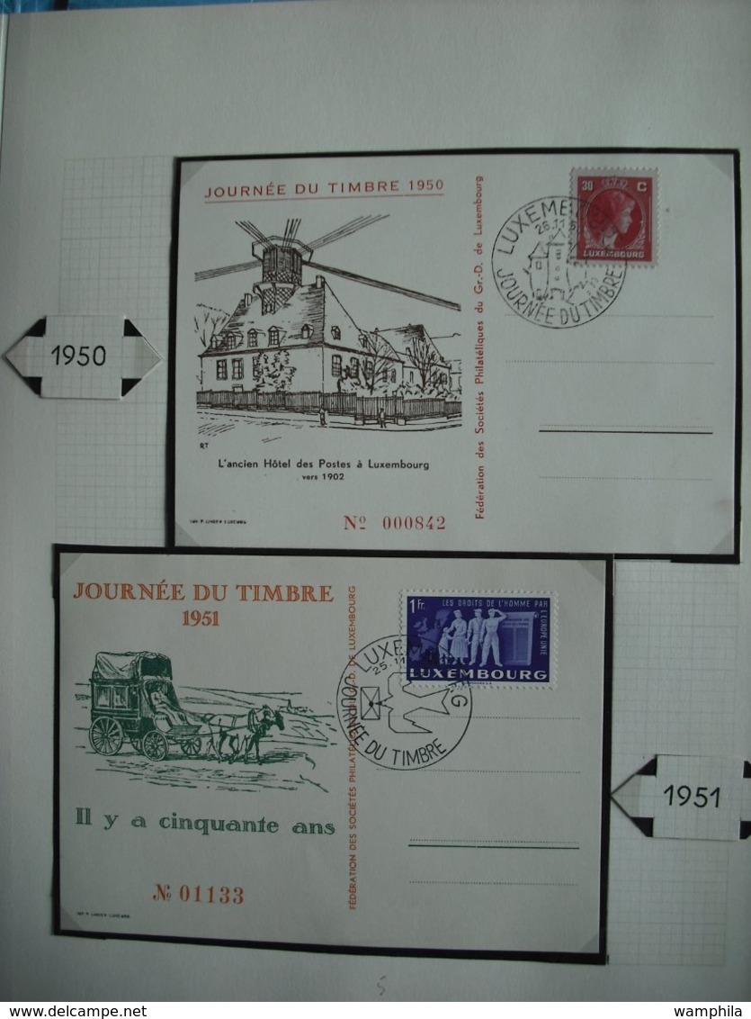 Luxembourg un lot de timbres neufs et oblitérés et lettres (Journée du timbre de 1939/1981)plus deux documents.