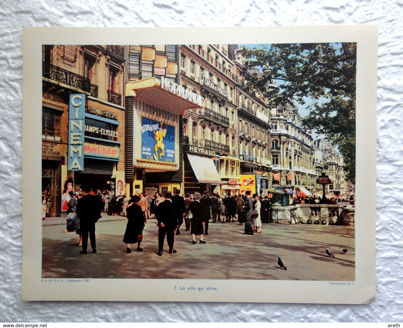 Paris, Les Champs Elysées, La Ville Qui Attire - Extrait D'un Dossier De Documentation Pédagogique  1957 - 27 X 21 Cm - Andere & Zonder Classificatie