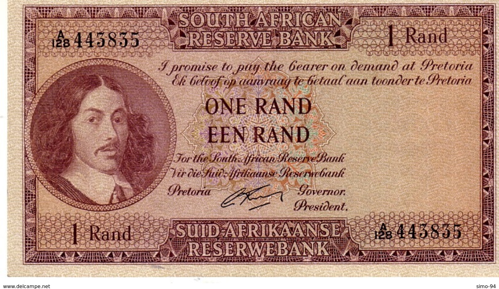 South Africa  P.102b    1 Rand 1965 A-unc - Sudafrica