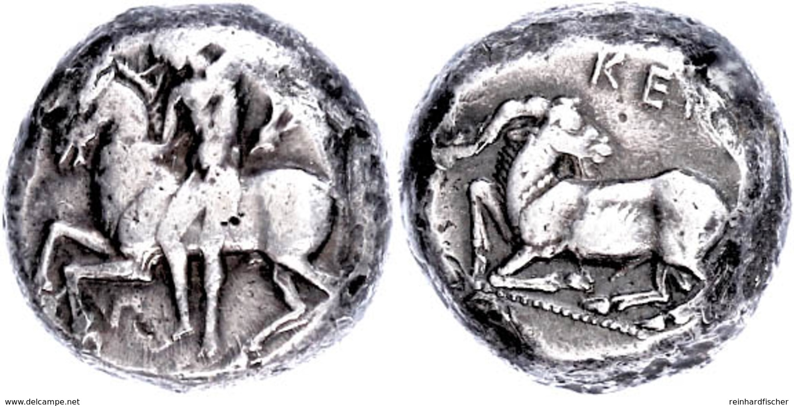 Kelenderis, Stater (10,79g), Ca. 430-420 V. Chr. Av: Nackter Reiter Zu Pferd Nach Links. Rev: Ziegenbock Nach Links Knie - Altri & Non Classificati