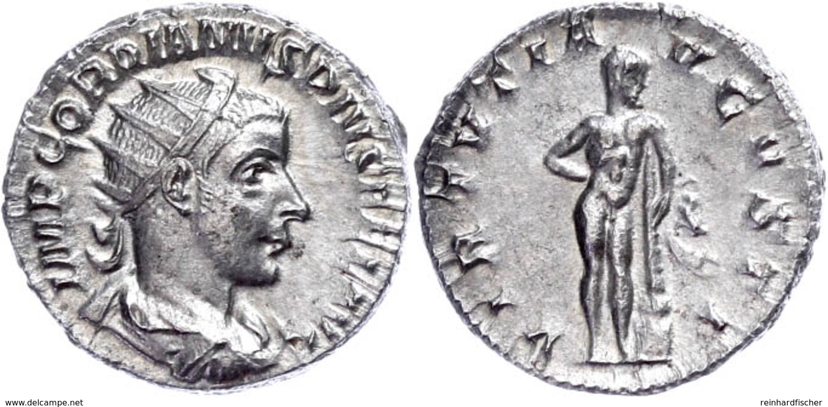 Gordianus III., 238-244, Antoninian (4,47g). Av: Büste Nach Rechts, Darum Umschrift. Rev: Stehender Herkules Von Vorn, D - Other & Unclassified