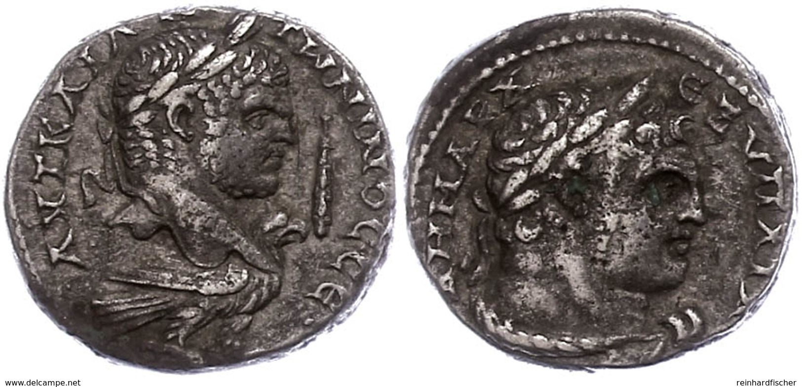 Phönizien, Tyros, Tetradrachme (12,81g), Caracalla, 213-217, Av: Kopf Nach Rechts, Rechts Keule, Darunter Adler Nach Rec - Provincie