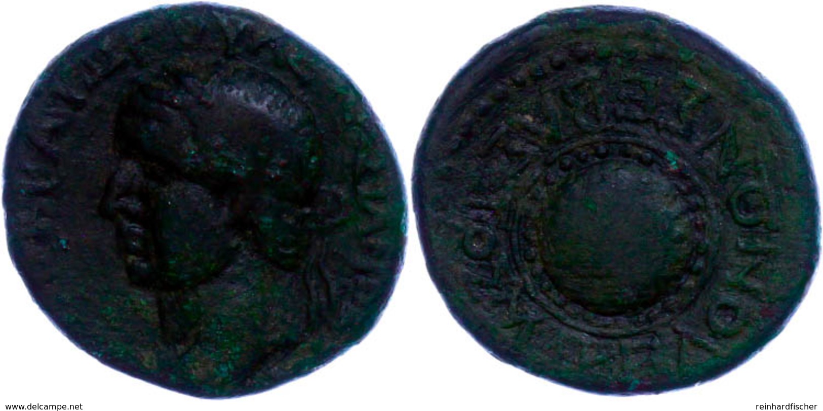 Koinon Der Makedonen, Beroia, Æ-Assarion (7,88g), 69-79, Vespasianus. Av: Kopf Nach Links, Darum Umschrift. Rev: Rundsch - Province