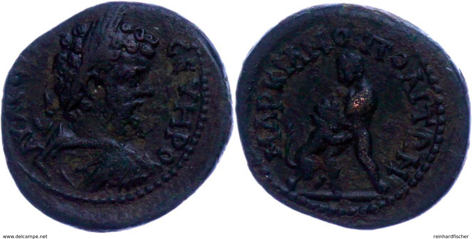 Moesien, Markianopolis, Æ-Diassarion (3,87g), 193-211, Septimius Severus. Av: Büste Nach Rechts, Darum Umschrift. Rev: H - Provincia