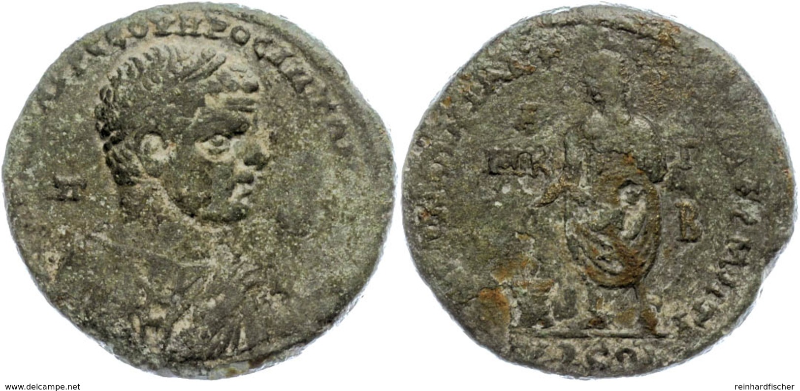 Kilikien, Tarsos, AE (20,33g), Caracalla, 198-217. Av: Büste Nach Rechts, Darum Umschrift. Rev: Caracalla Steht Nach Lin - Province