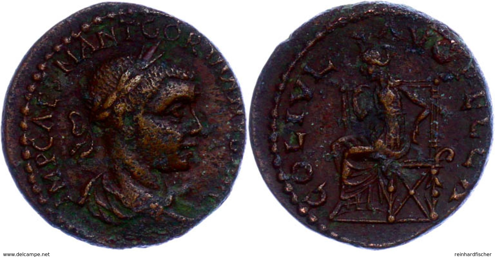 Makedonien, Pella, Colonia, Æ (8,98g), 238-244, Gordianus III..Av: Büste Nach Rechts, Darum Umschrift. Rev: Thronende Fo - Province