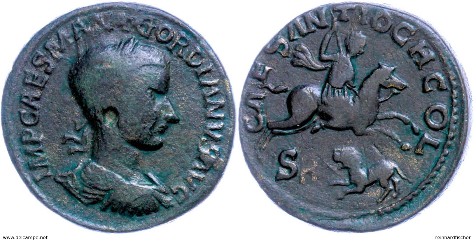 Pisidien, Antiochia, Æ (21,90g), 238-244, Gordianus III. Av: Büste Nach Rechts, Darum Umschrift. Rev: Nach Rechts Reiten - Provincia