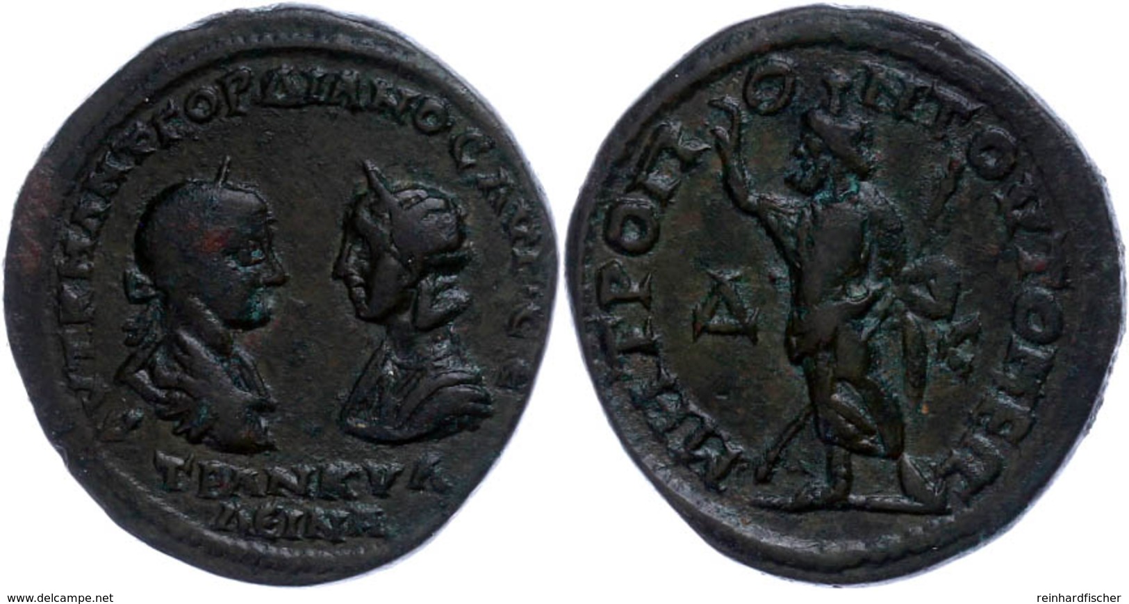 Moesien, Tomis, Æ (10,33g), 241-244, Gordianus III. Mit Tranquillina. Av: Beider Büsten Einander Gegenüber, Darum Umschr - Röm. Provinz