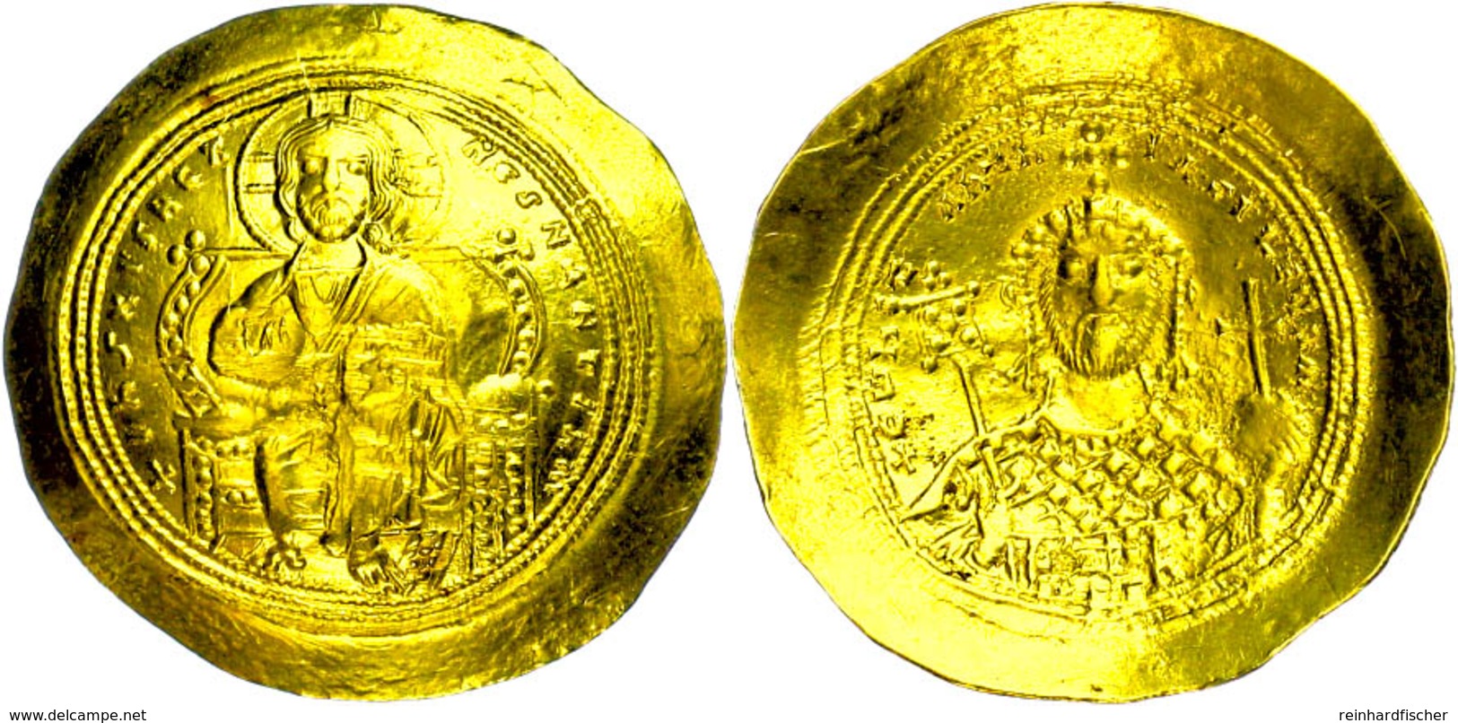 Constantinus IX., 1042-1055, Gold Histamenon Nomisma (4,36g), Konstantinopel. Av: Thronender Christus Von Vorn, Darum Um - Bizantine