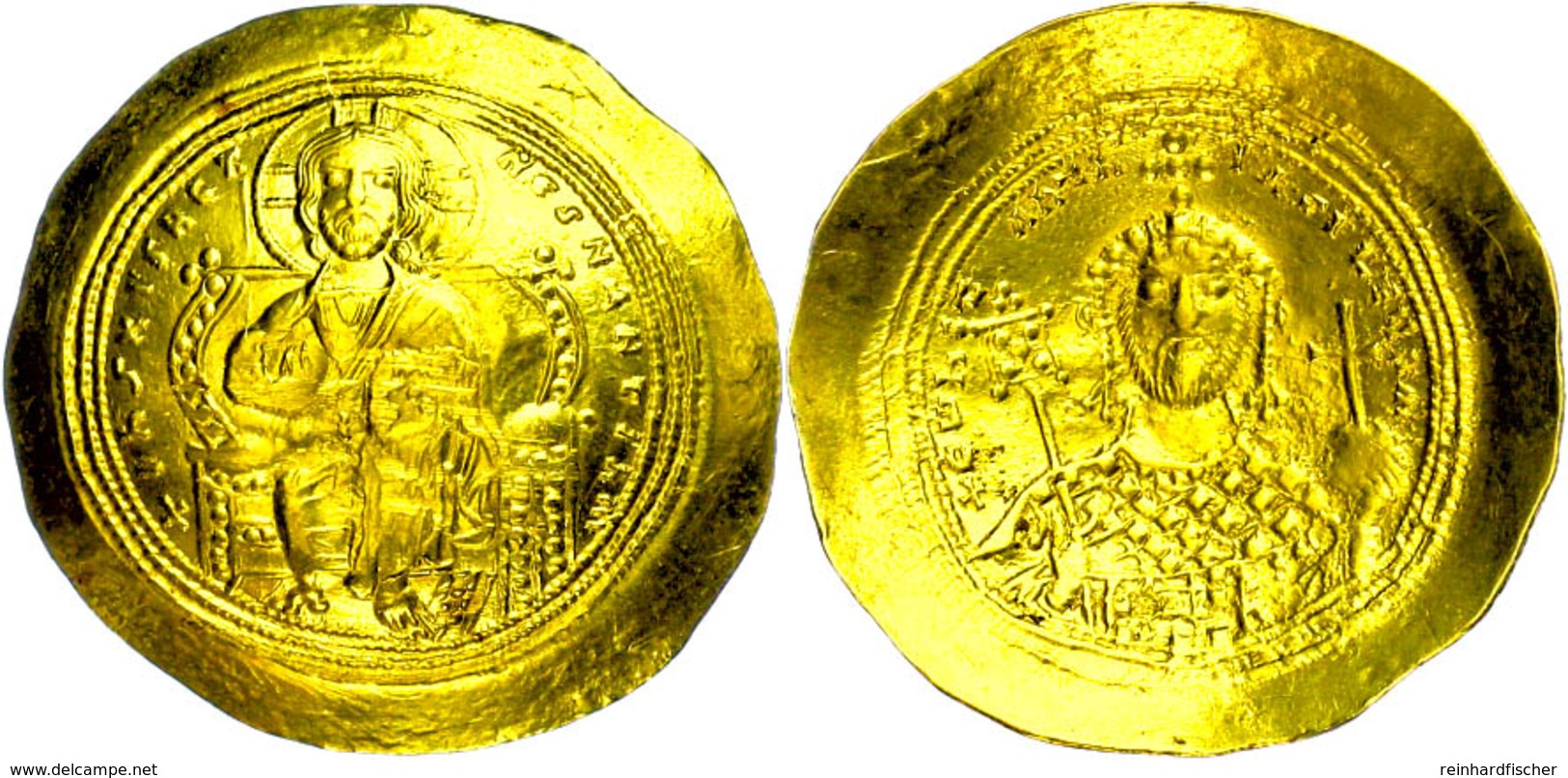 Constantinus IX., 1042-1055, Gold Histamenon Nomisma (4,36g), Konstantinopel. Av: Thronender Christus Von Vorn, Darum Um - Byzantine