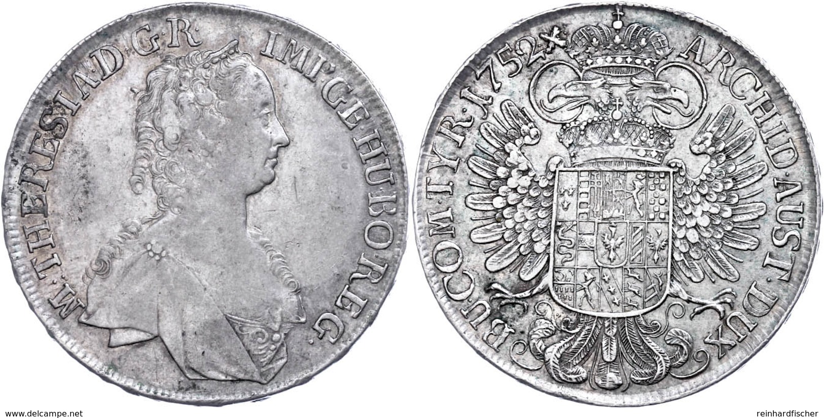 Taler, 1752, Maria Theresia, Hall, Eypeltauer 79, Ss+. - Oesterreich