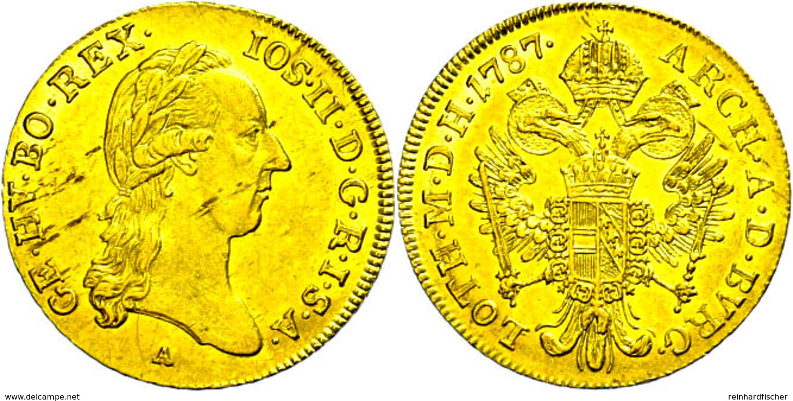 Dukat, 1787, Joseph II., Wien, Fb. 439, Kl. Kr., Vz.  Vz - Oostenrijk