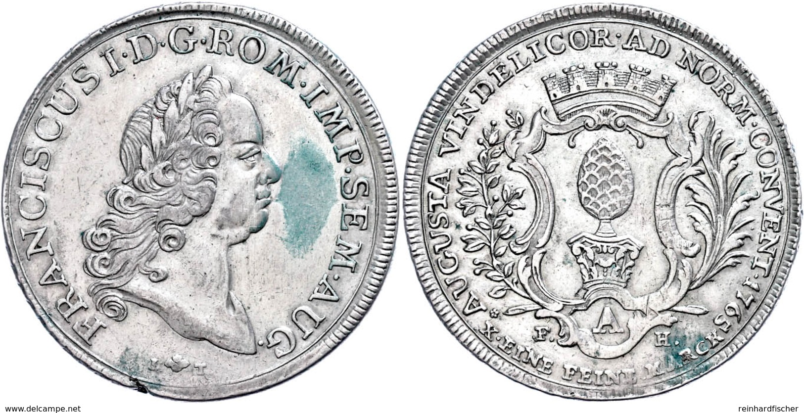 Taler, 1765, Mit Titel Franz I., Dav. 1930, Schrötlingsfehler, Grünspan, Ss.  Ss - Other & Unclassified