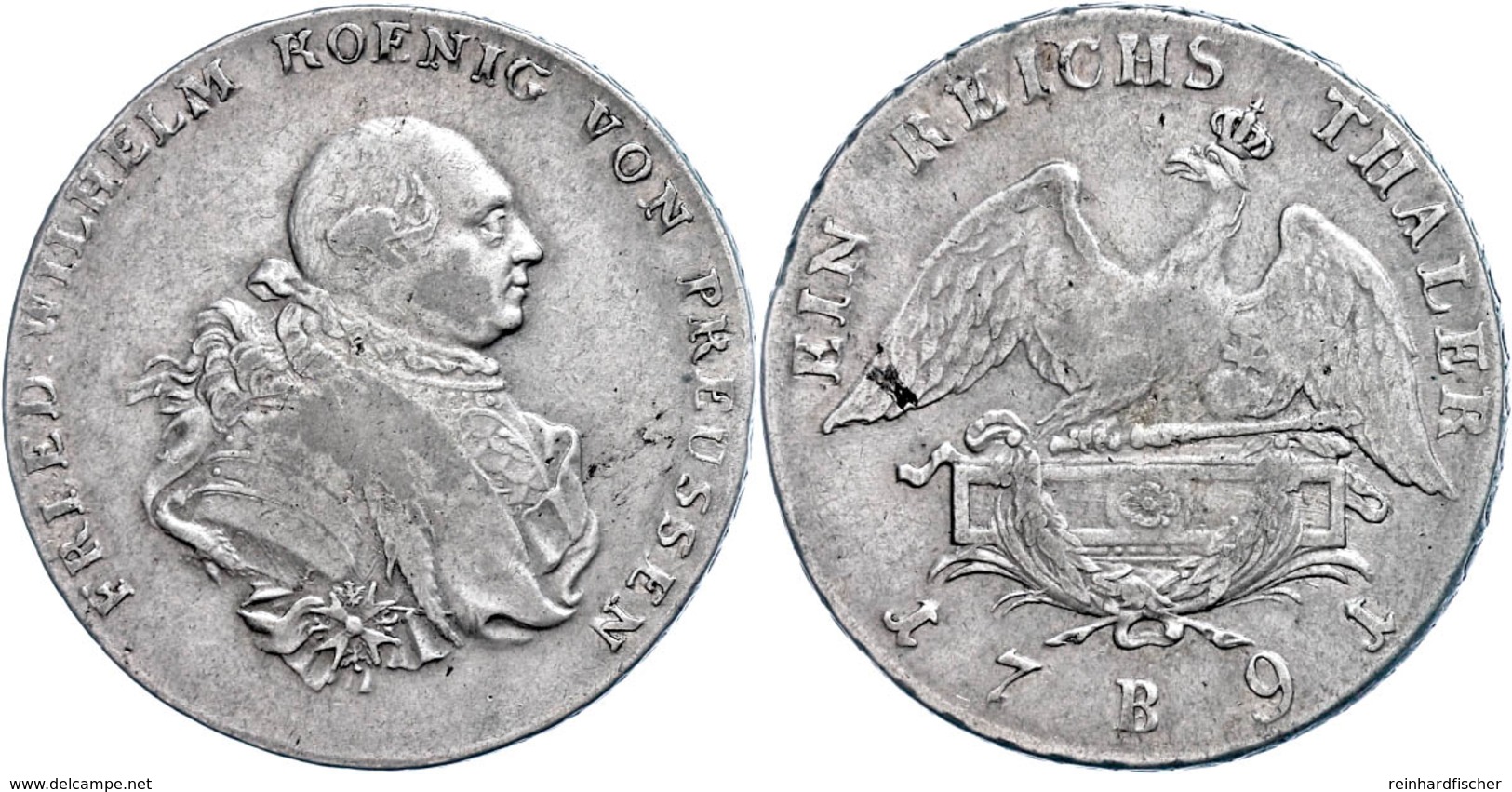 Taler, 1791, B, Friedrich Wilhelm II., Olding 6, Dav. 2597, Ss.  Ss - Sonstige & Ohne Zuordnung