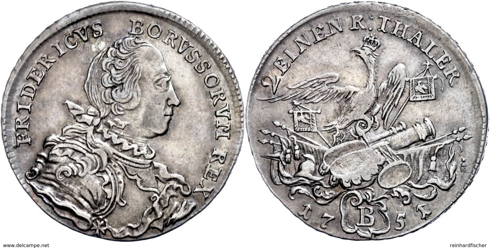 1/2 Taler, 1751, B, Friedrich II., Olding 30, Ss.  Ss - Sonstige & Ohne Zuordnung