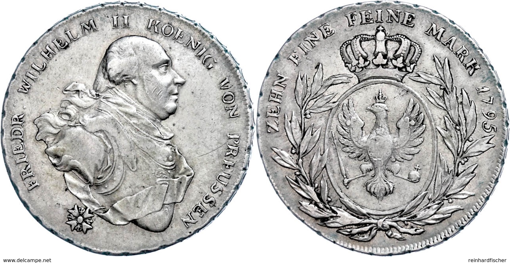 Taler, 1795, A, Friedrich Wilhelm II., Olding 55, Dav. 2600, Leichter Grünspan, Ss.  Ss - Other & Unclassified