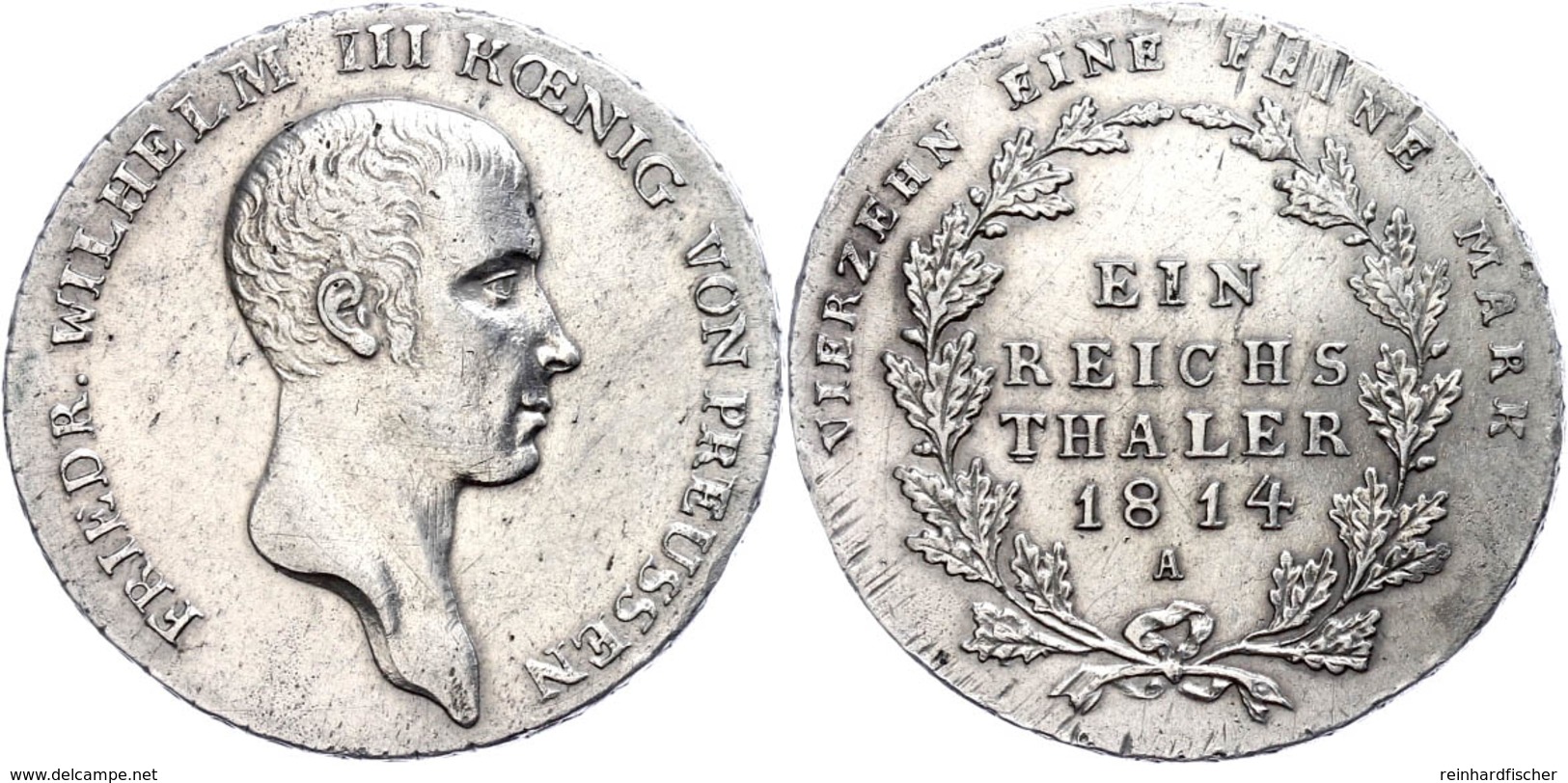 Taler, 1813, A, Friedrich Wilhelm III., AKS 11, J. 33, Rand Min. Bearbeitet, Ss+. - Andere & Zonder Classificatie