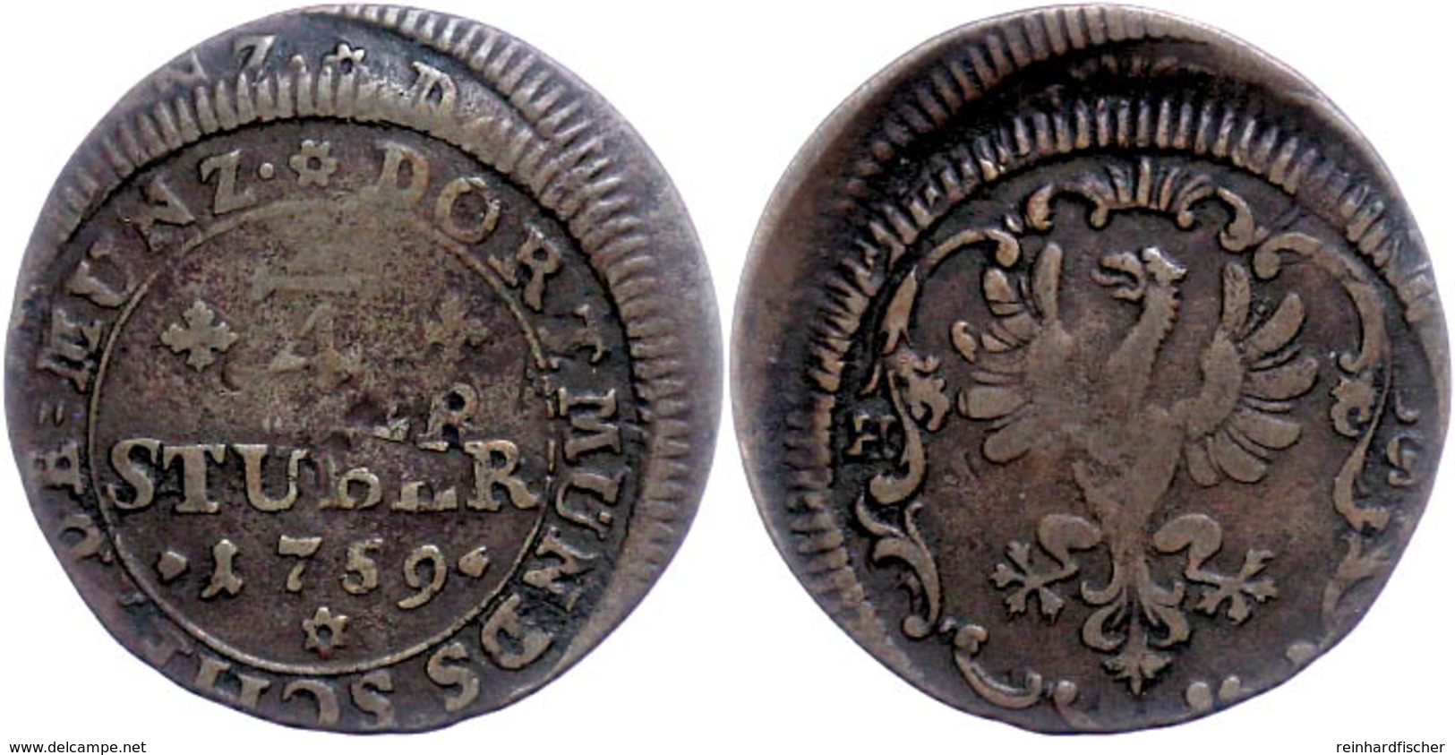 1/4 Stüber, 1759, Fehlprägung, Ss.  Ss - Altri & Non Classificati