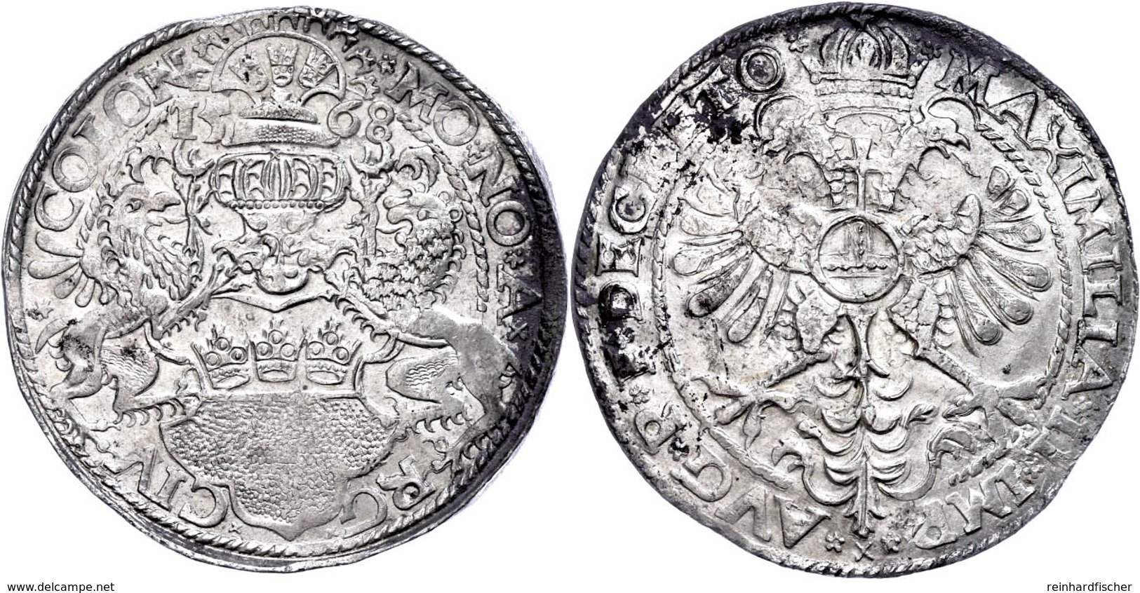 Taler, 1568, Mit Titel Maximilian II., Dav. 9155, Etwas Belag, Kl. Zainende, F. Vz. - Sonstige & Ohne Zuordnung