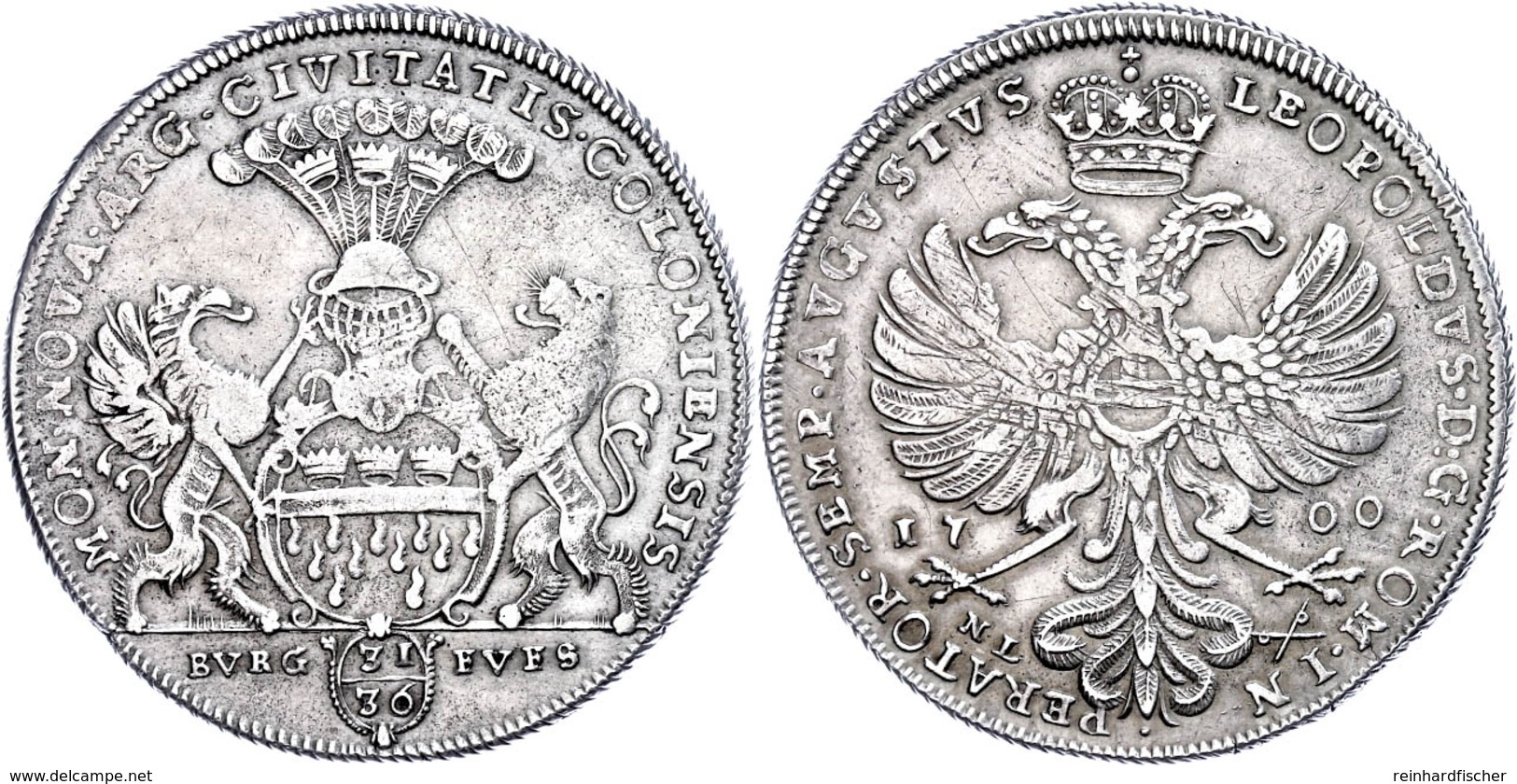 Taler Nach Burgundischem Fuß, 1700, Mit Titel Leopolds I., Dav. 5173, Noss 552, Kratzer Und Schrötlingsfehler Am Rand, S - Other & Unclassified