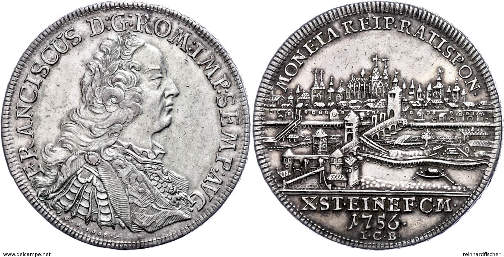 Taler, 1756, Mit Titel Franz I., Dav. 2618, Beckenbauer 7103, Ss+. - Altri & Non Classificati