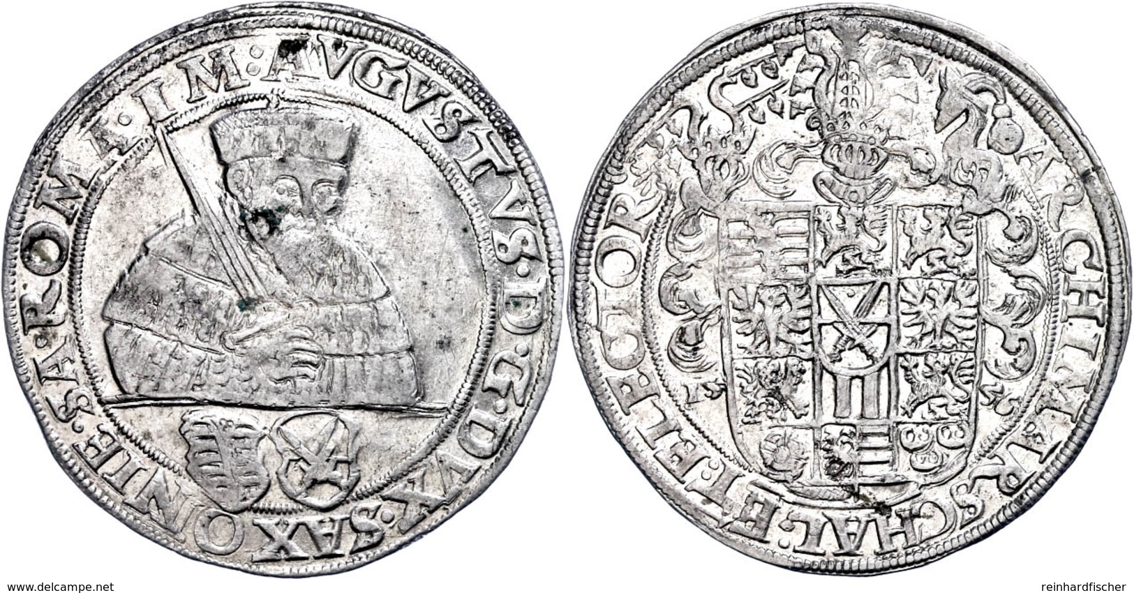 Taler, 1556, August, Dresden, Dav. 9794, Schnee 708, Etwas Belag, Gereinigt, Ss-vz.  Ss-vz - Autres & Non Classés