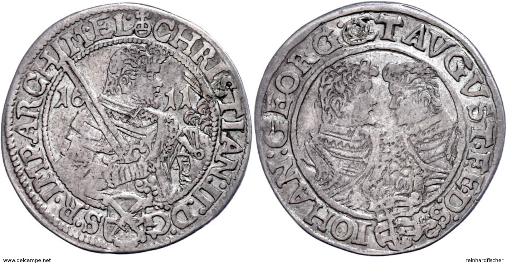 1/4 Taler, 1611, Christian II., Johann Georg I. Und August, Kohl 110, Keilitz/Kahnt 254, Hsp., Ss.  Ss - Sonstige & Ohne Zuordnung
