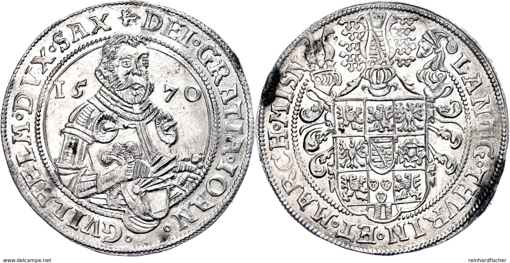 Taler, 1570, Johann Wilhelm, Dav. 9762, Schnee 165, Gereinigt, Etwas Belag Am Rand, Vz-st.  Vz-st - Sonstige & Ohne Zuordnung