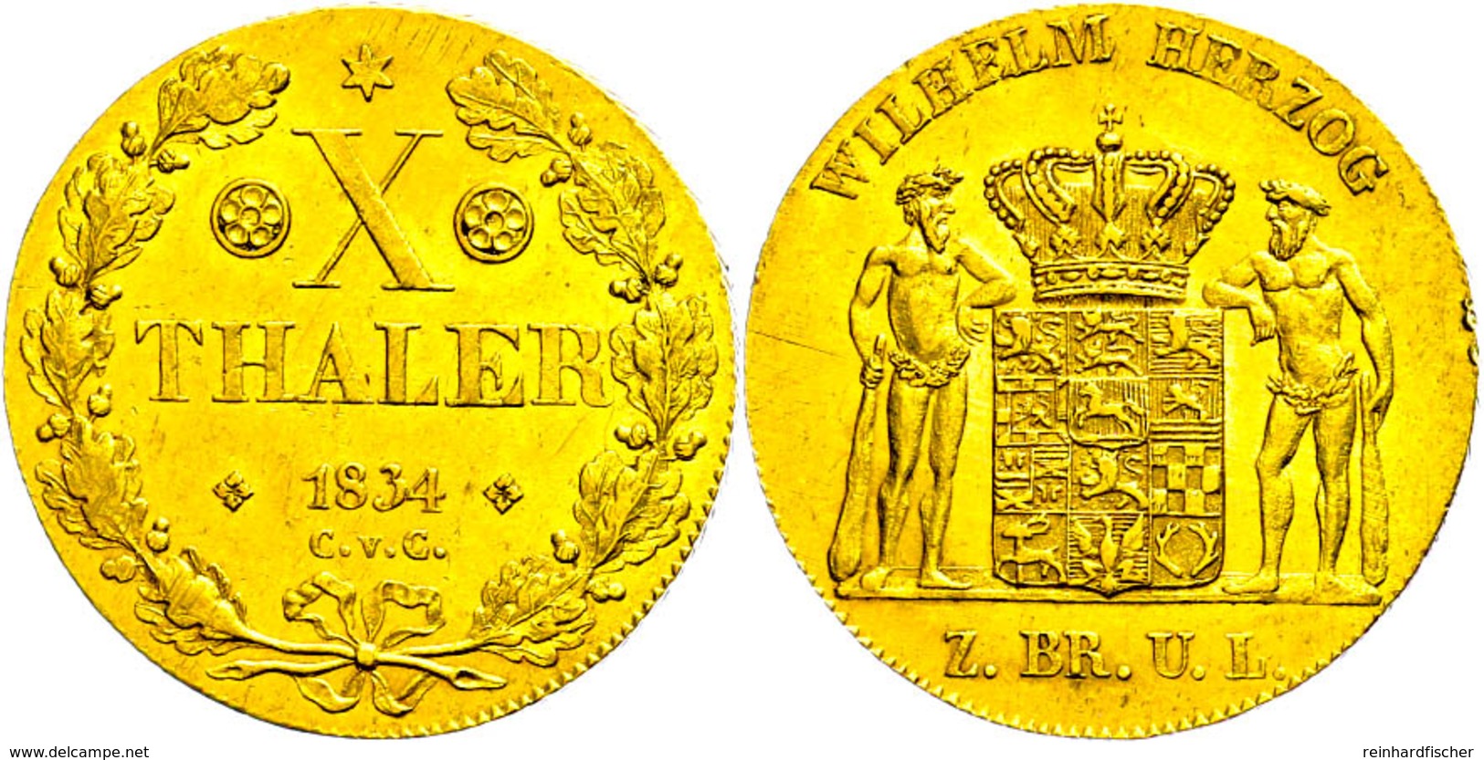 10 Taler, Gold, 1834, AKS 65, J. 324, Kl. Rf. Und Kratzer, Vz.  Vz - Andere & Zonder Classificatie