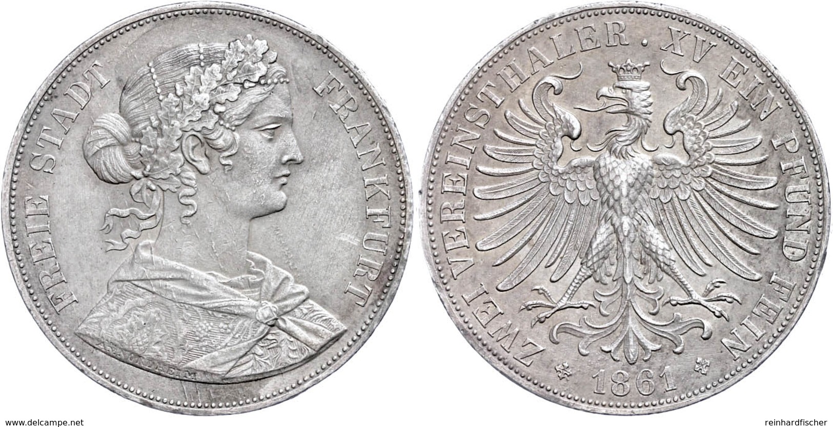 Doppeltaler, 1861, AKS 4, J. 43, Wz. Rf., Ss-vz.  Ss-vz - Sonstige & Ohne Zuordnung
