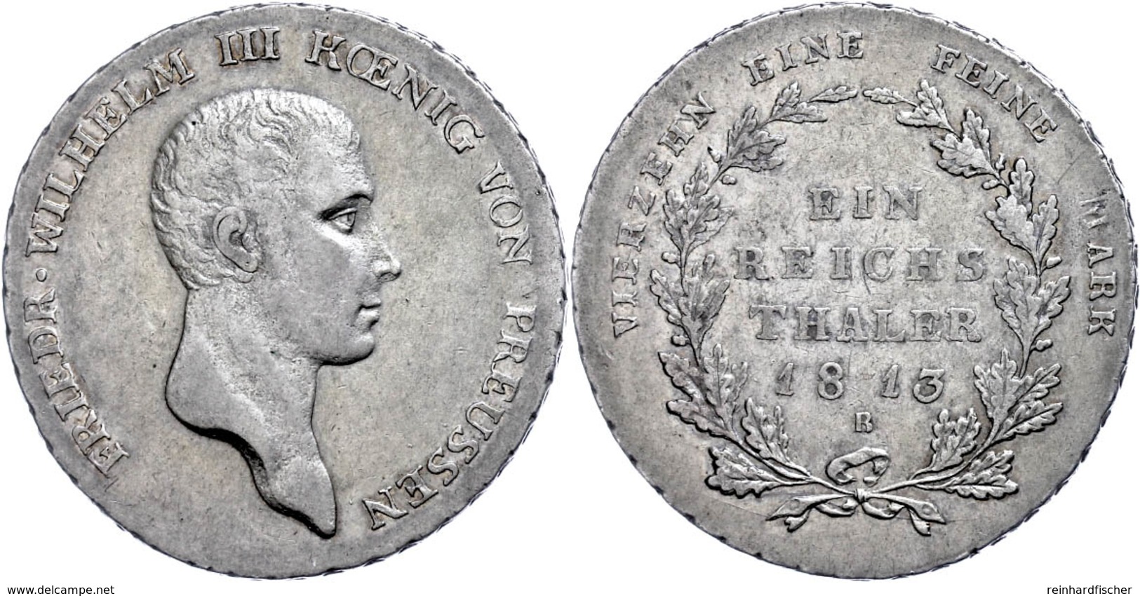 Taler, 1813, B, Friedrich Wilhelm III., AKS 11, J. 33, Ss+. - Autres & Non Classés