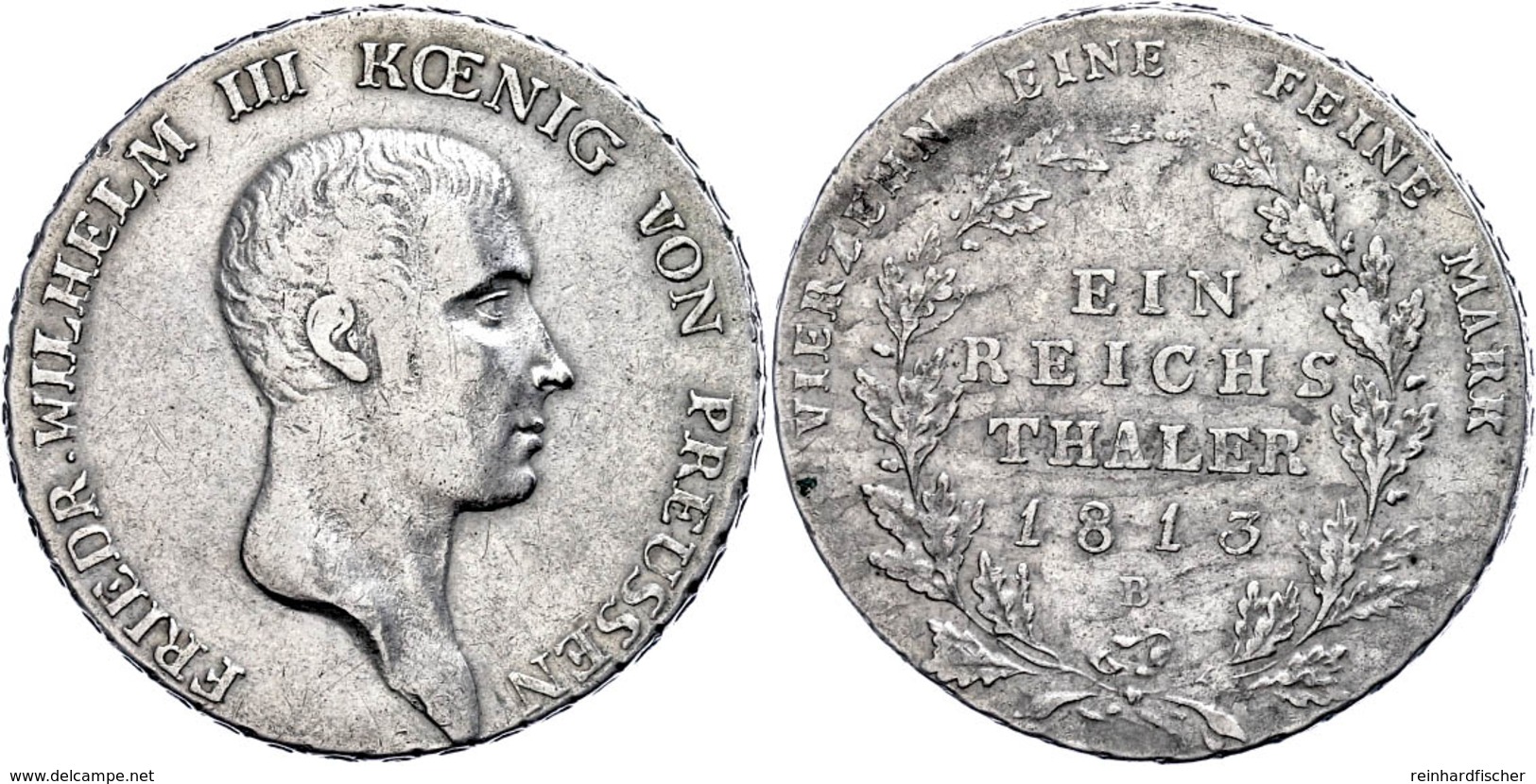 Taler, 1813, B, Friedrich Wilhelm III., AKS 11, J. 33, Ss.  Ss - Autres & Non Classés