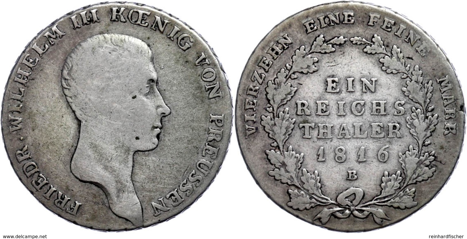 Taler, 1816, B, Friedrich Wilhelm III., AKS 11, J. 33, S-ss.  S-ss - Sonstige & Ohne Zuordnung