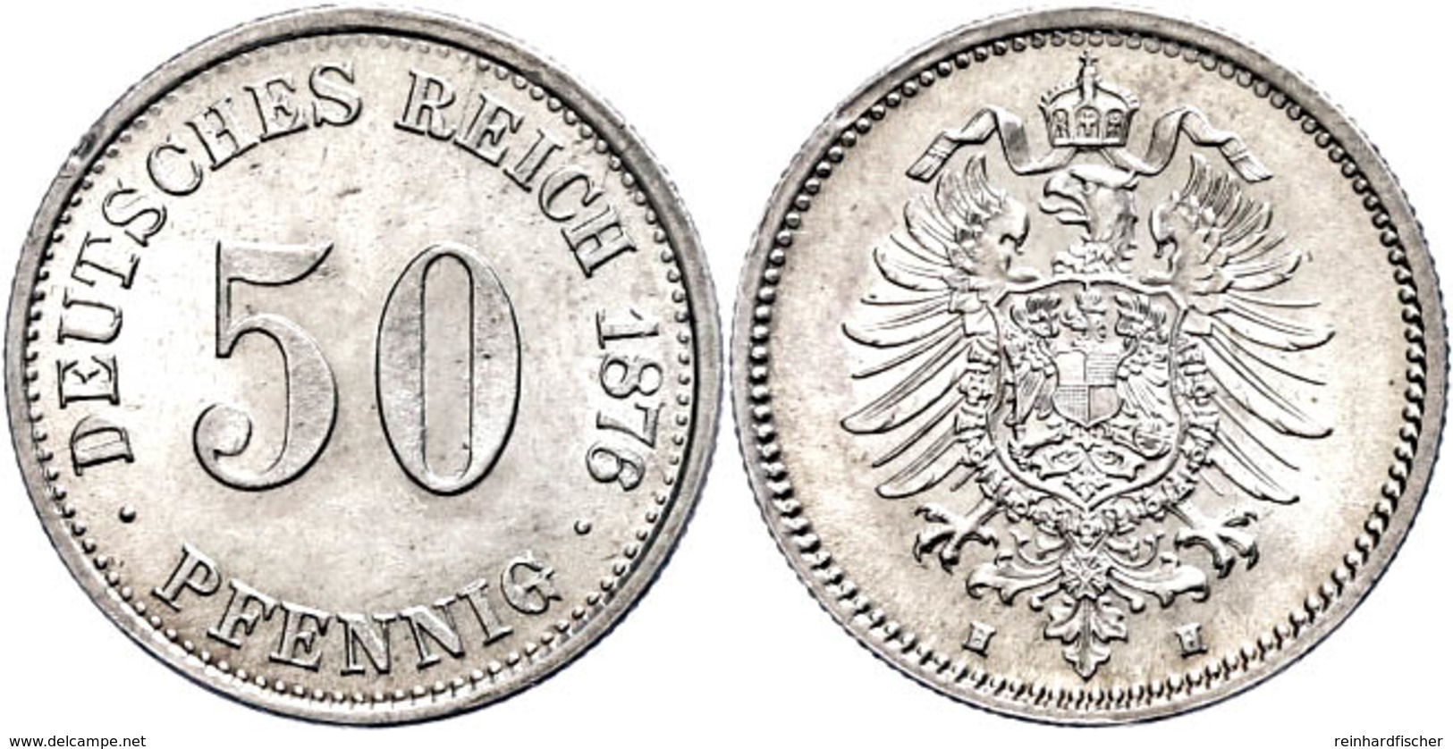 50 Pfennig, 1876, H, Vz-st., Katalog: J.7 Vz-st - Sonstige & Ohne Zuordnung