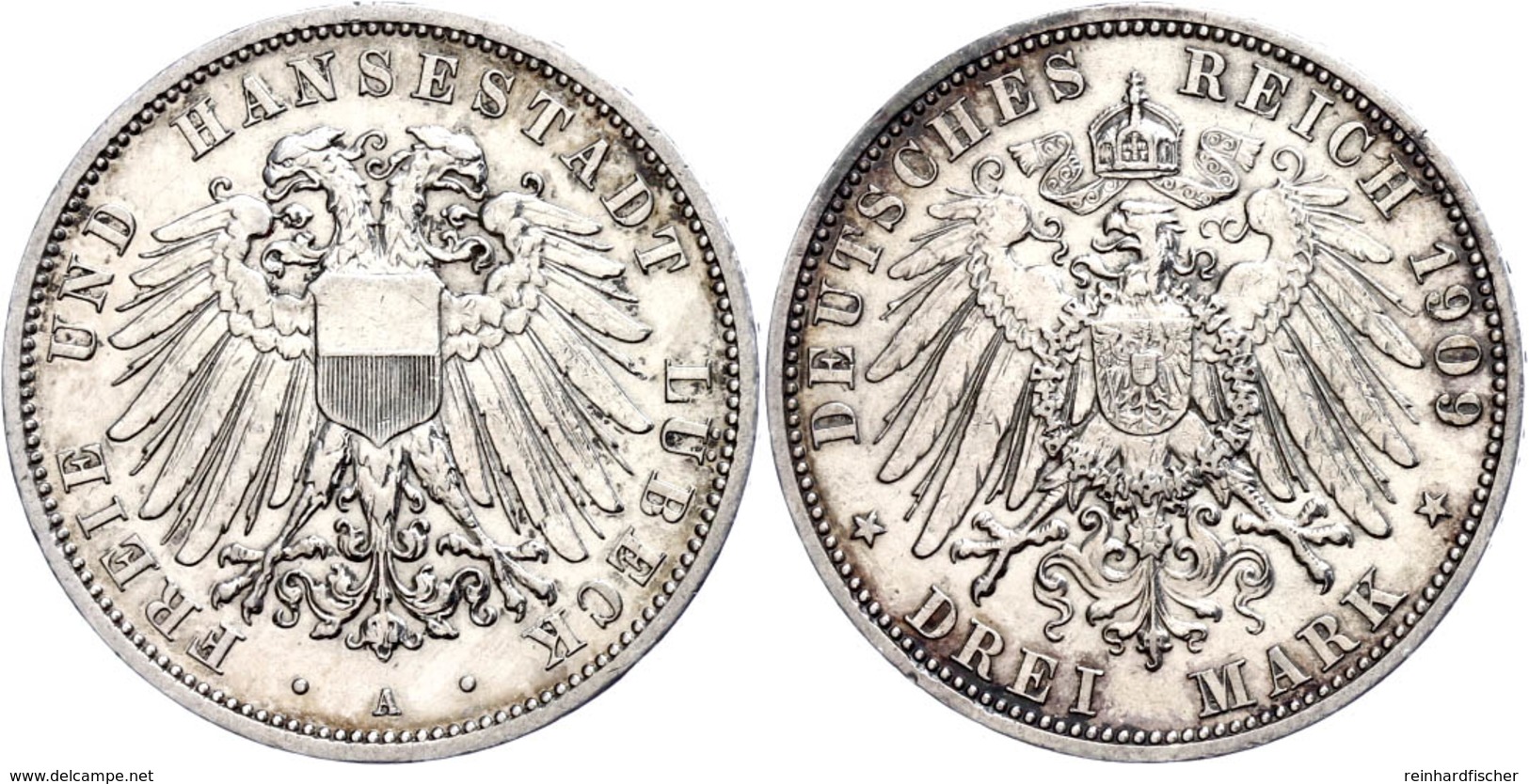 3 Mark, 1911, Wz. Rf., Ss-vz., Katalog: J.82 Ss-vz - Sonstige & Ohne Zuordnung