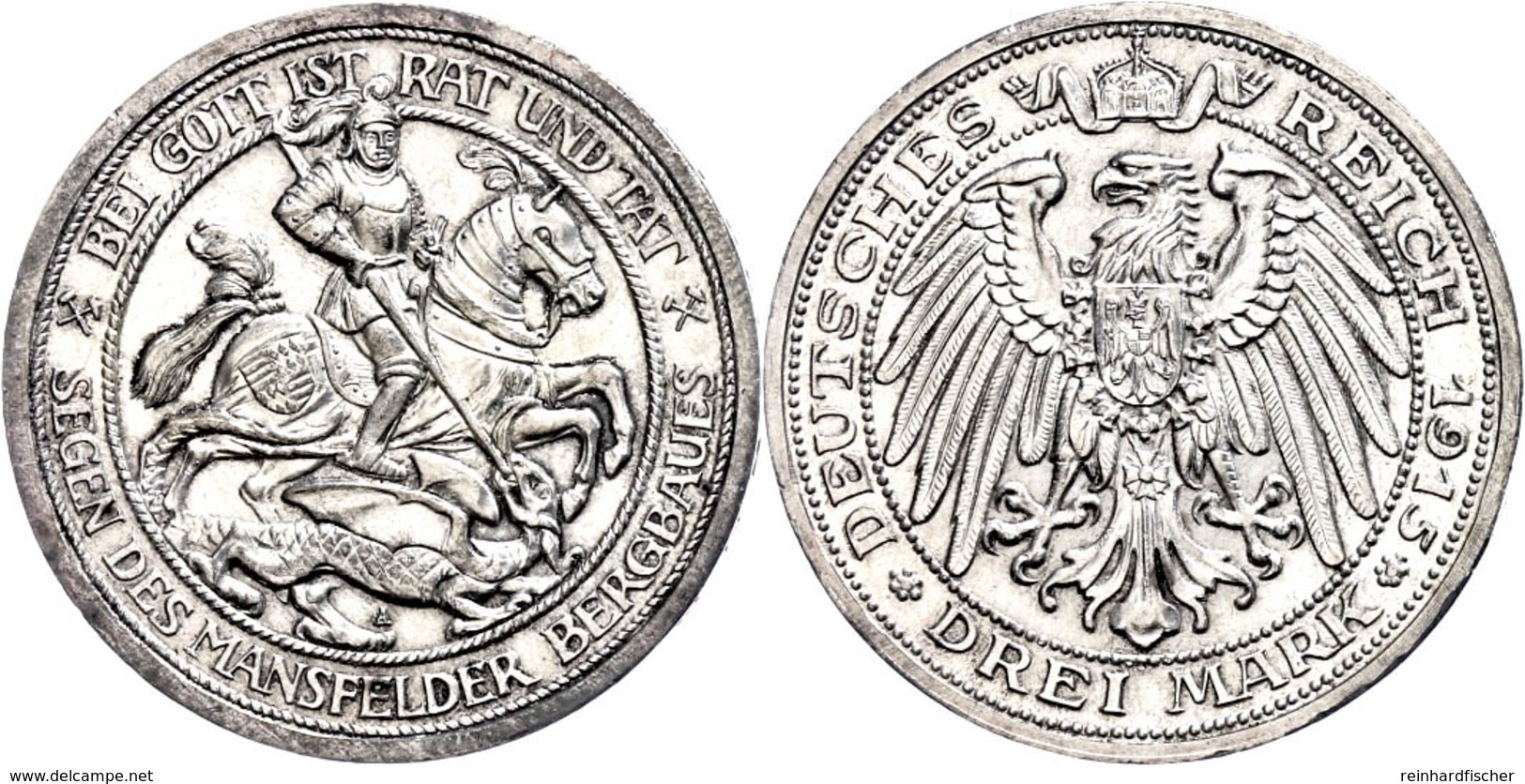 3 Mark, 1915, Mansfeld, Vz-st., Katalog: J.115 Vz-st - Sonstige & Ohne Zuordnung