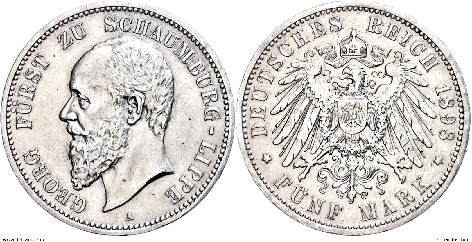 5 Mark, 1898, Georg, Ss-vz., Katalog: J.165 Vz - Other & Unclassified