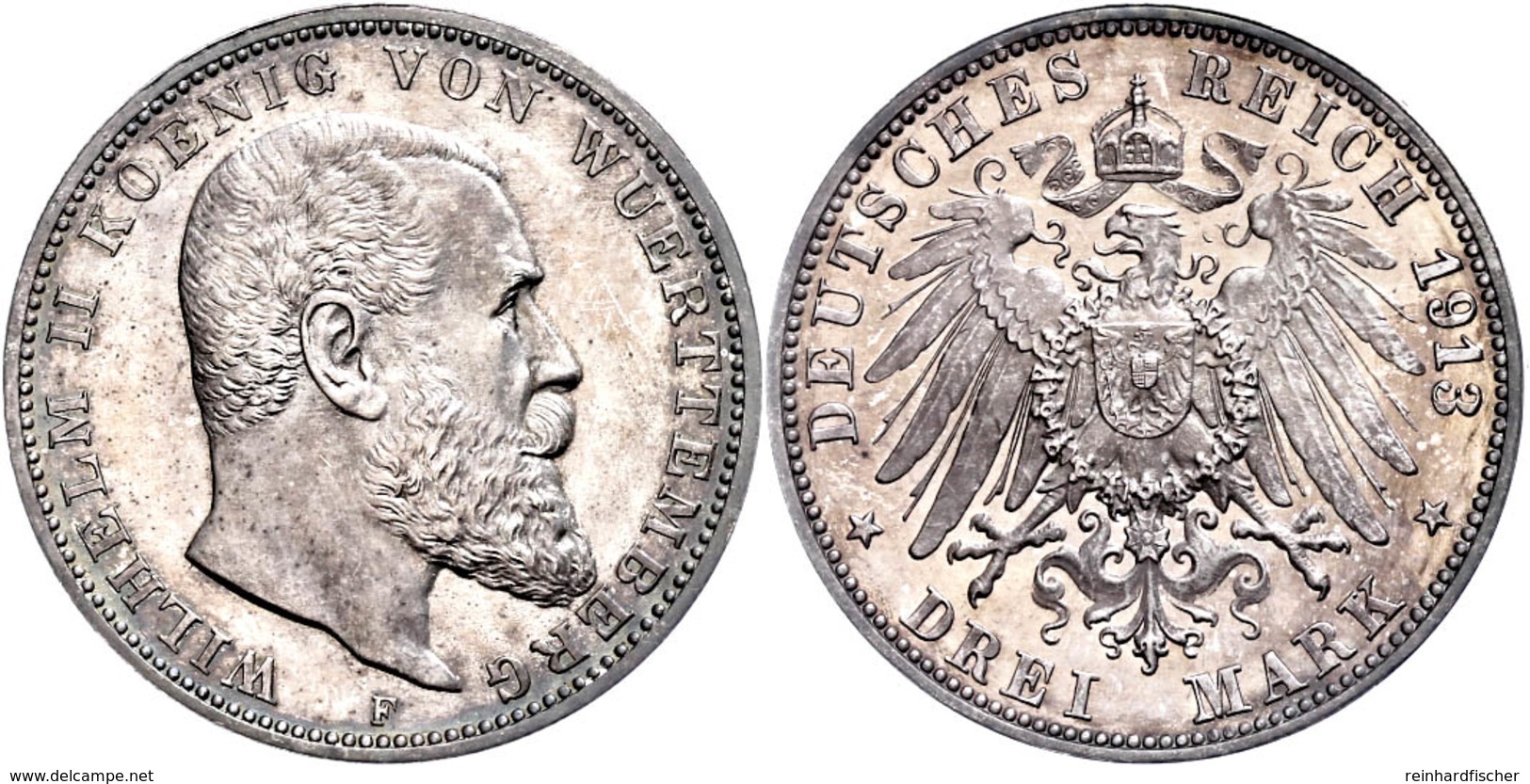 3 Mark, 1913, Wilhelm II., Wz. Kr., PP., Katalog: J.175 PP - Altri & Non Classificati