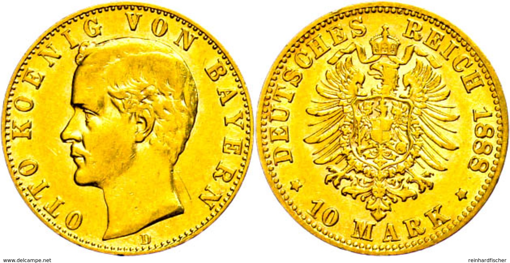 10 Mark, 1888, Otto, Kl. Rf., Ss., Katalog: J. 198 Ss - Altri & Non Classificati