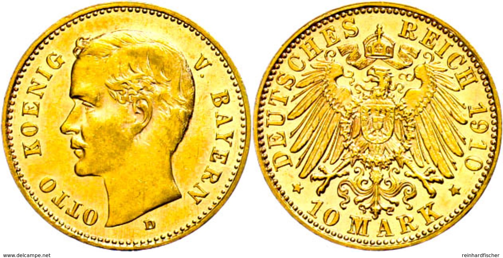 10 Mark, 1910, Otto, Vz Aus PP., Katalog: J. 201 - Other & Unclassified