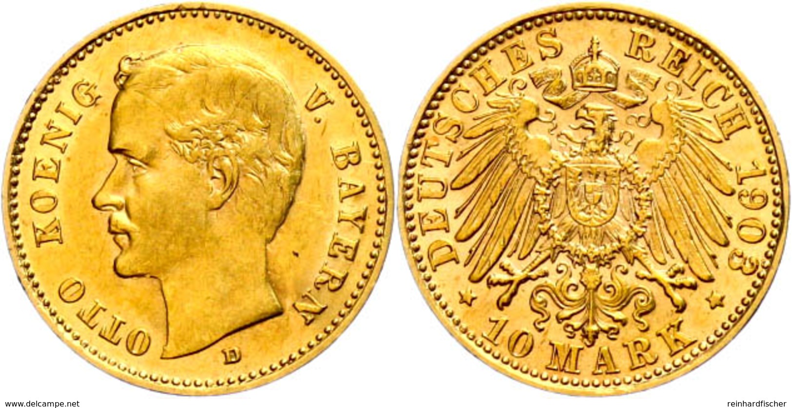 10 Mark, 1903, Otto, Kl. Rf., Ss-vz, Katalog: J.201 Ss-vz - Sonstige & Ohne Zuordnung