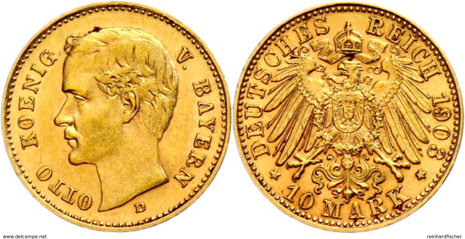 10 Mark, 1903, Otto, Kl. Rf., Ss-vz, Katalog: J.201 Ss-vz - Sonstige & Ohne Zuordnung