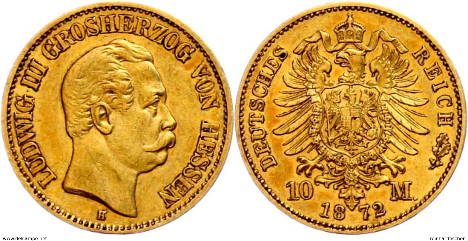 10 Mark, 1872, Ludwig III., Ss., Katalog: J.213 Ss - Sonstige & Ohne Zuordnung