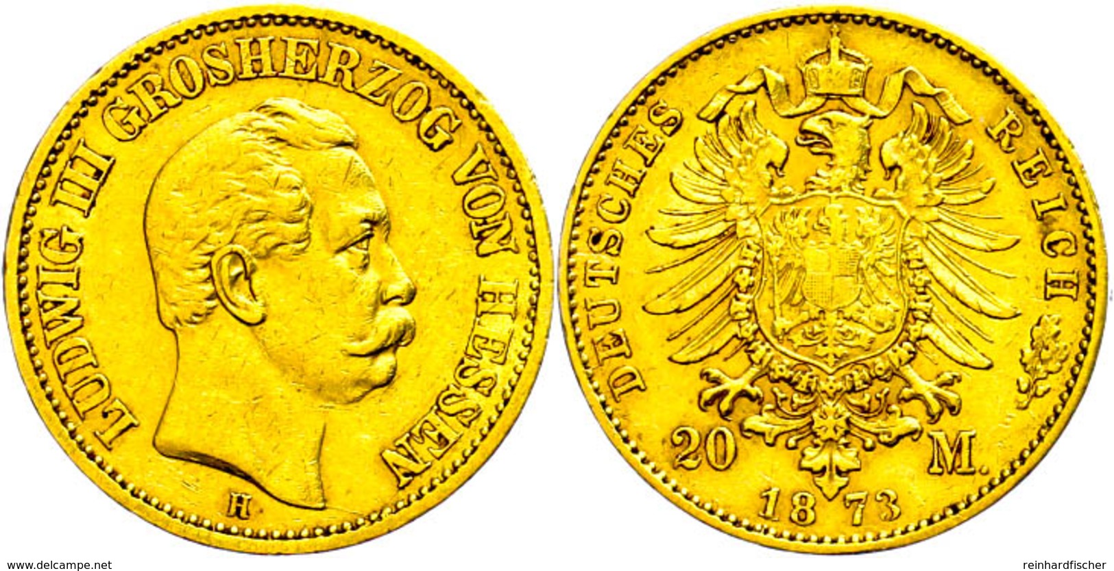 20 Mark, 1873, Ludwig III., Wz. Rf., Ss., Katalog: J.214 Ss - Autres & Non Classés