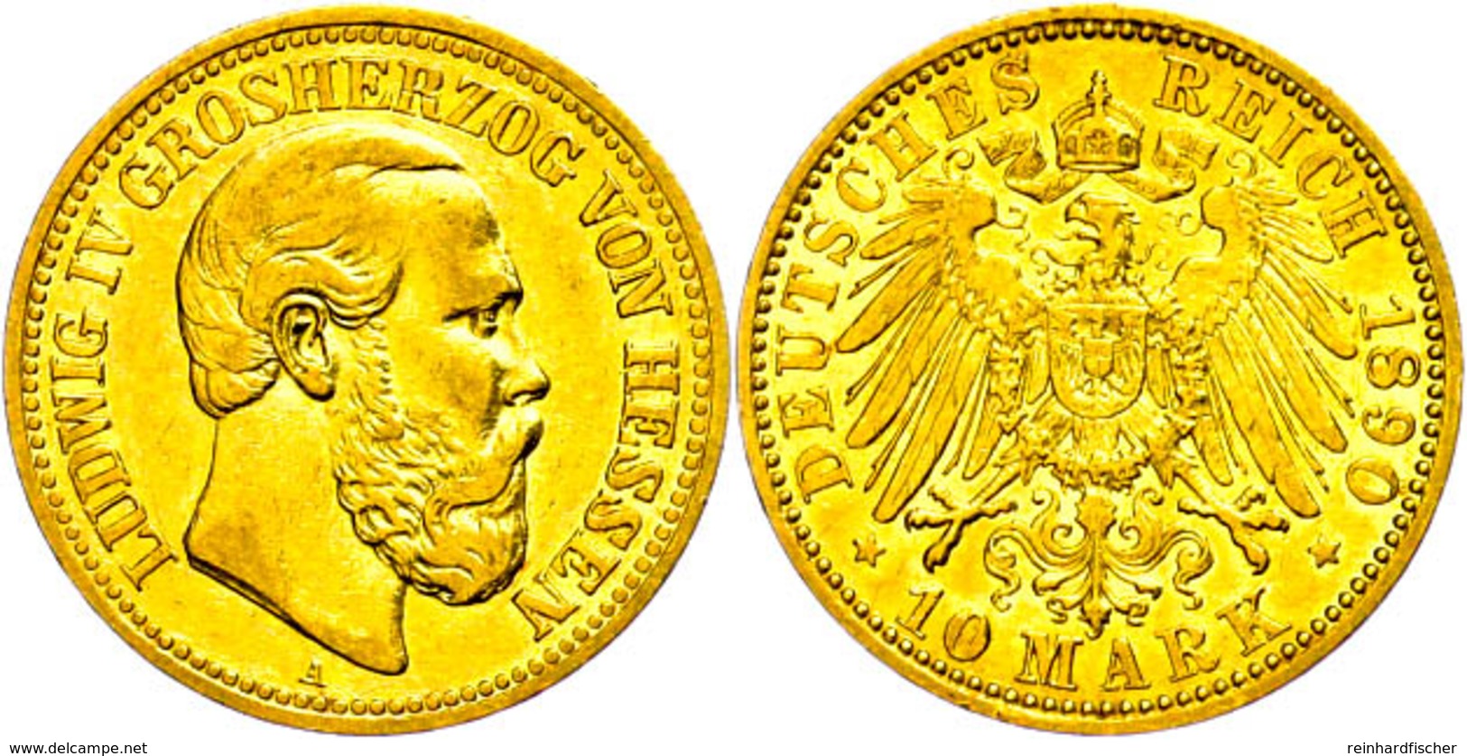 10 Mark, 1890, Ludwig IV., Ss., Katalog: J. 220 Ss - Other & Unclassified