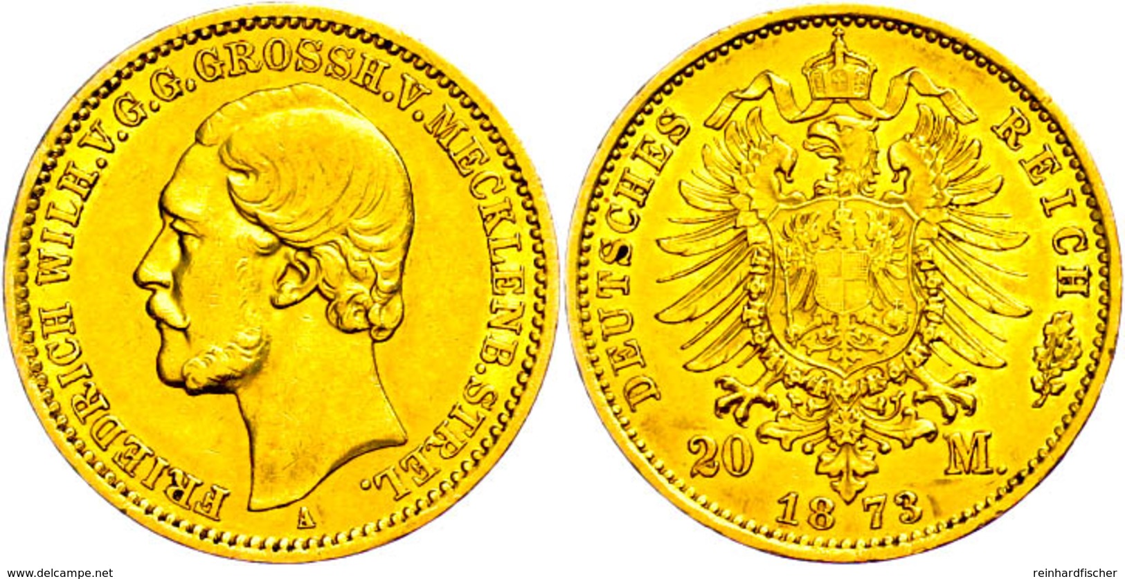 20 Mark, 1873, Friedrich Wilhelm, Kl. Rf., F. Vz. Mit Aktueller Kurz-Expertise Guy Franquinet., Katalog: J.236 - Sonstige & Ohne Zuordnung