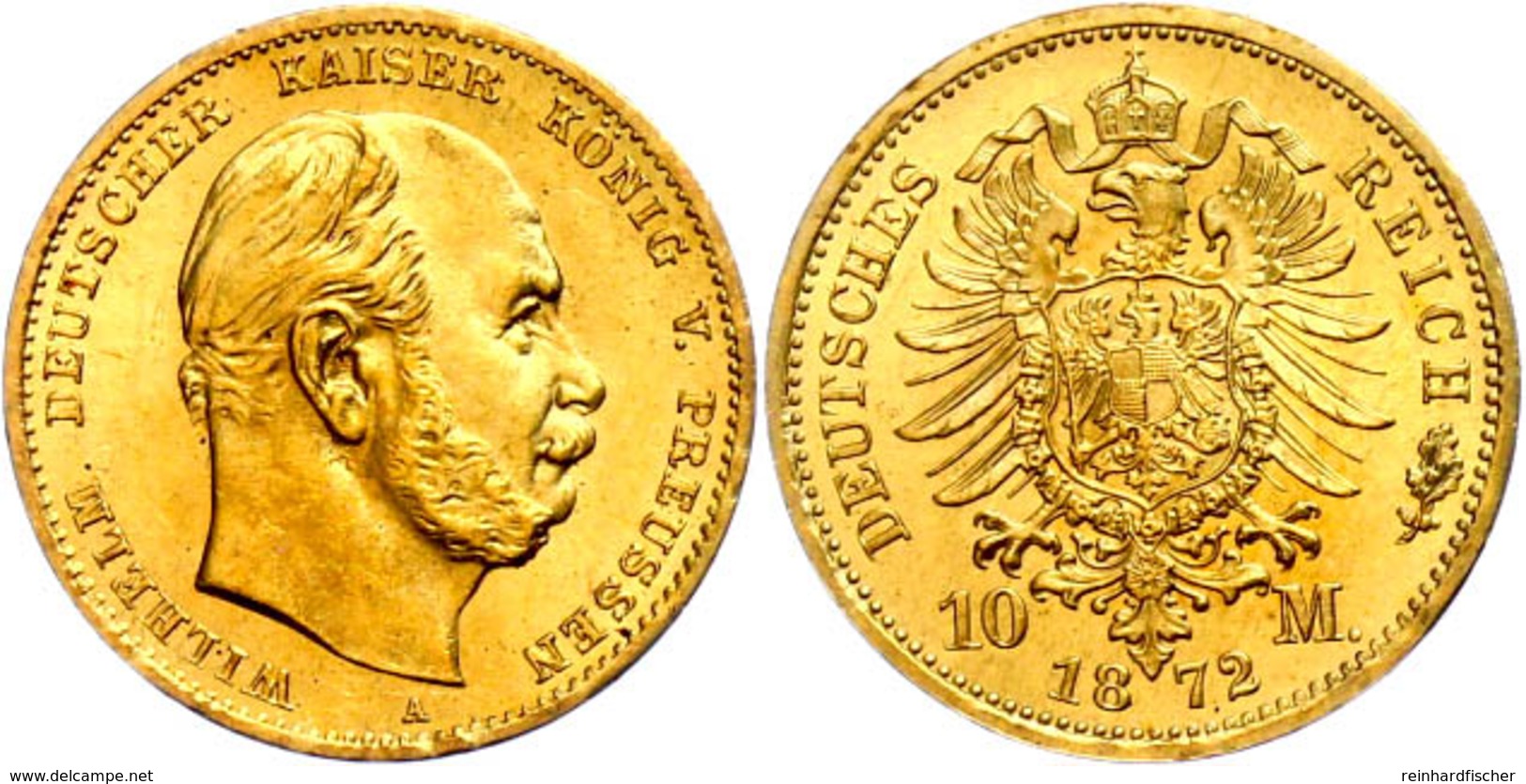 10 Mark, 1872, Wilhelm I., Mzz A, Kleiner Randfehler, Vz-st., Katalog: J.242 Vz-st - Altri & Non Classificati