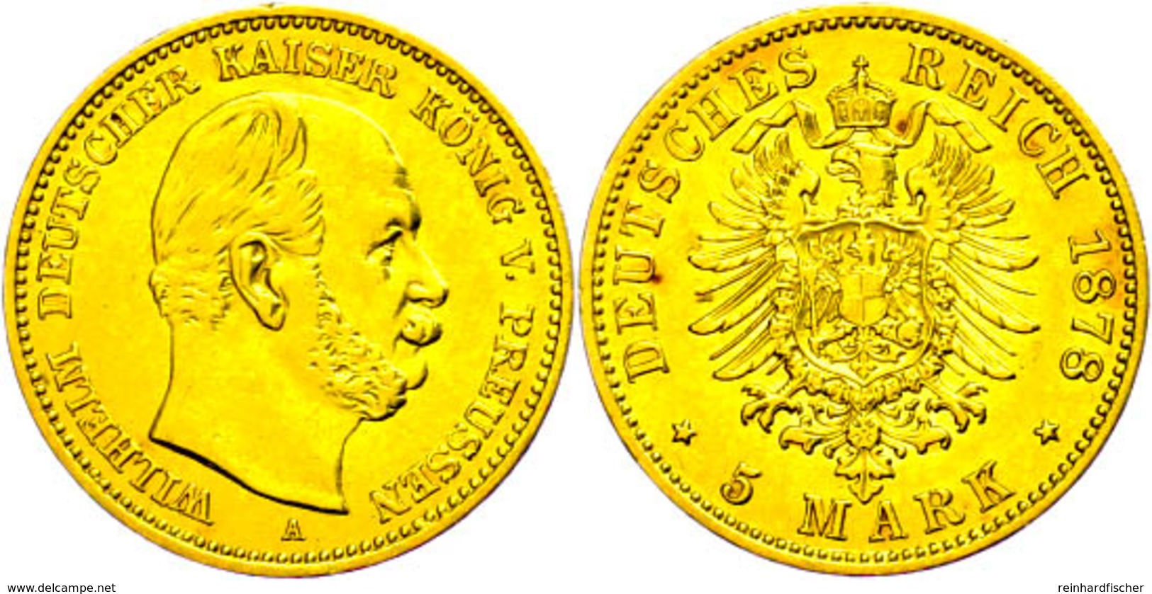 5 Mark, 1878, A, Wilhelm I., Vz., Katalog: J.244 Vz - Altri & Non Classificati